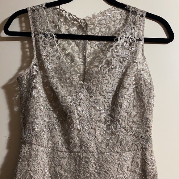 BCBGMaxAzria Y2K NWT Vintage silver lace Cocktail Dress - Picture 5 of 10